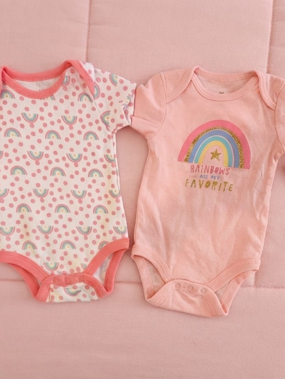 Dream Gro 3-6M Rainbow and Pink Bodysuit Set for Kids